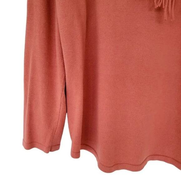 Style & Co Fringed Cowl Neck Sweater Copper Rose Women Petite Large PL Soft Cozy - Picture 4 of 11